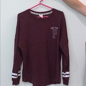 Maroon “PINK” Long Sleeve